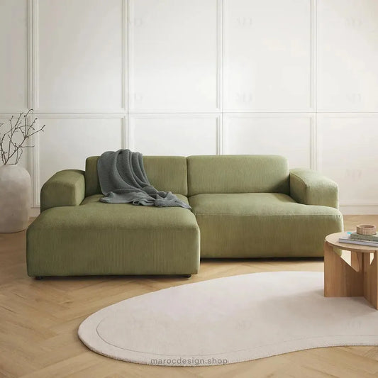Canapé 2 Places XL MELVANA – Vert Olive Modulaire | Maroc Design-canapé, fauteil, Pouf, Meridienne-Maroc Design-Maroc Design