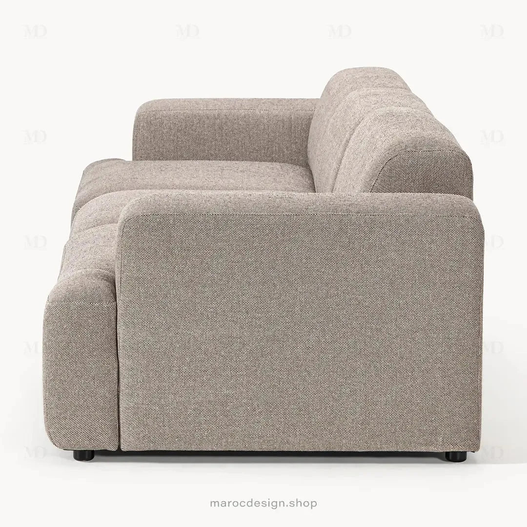 Canapé 3 Places Droit MELVANA – Grège | Maroc Design-canapé, fauteil, Pouf, Meridienne-Maroc Design-Sans Pouf-Maroc Design