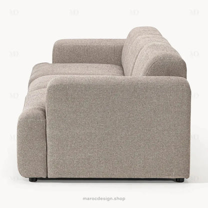 Canapé 3 Places Droit MELVANA – Grège | Maroc Design-canapé, fauteil, Pouf, Meridienne-Maroc Design-Sans Pouf-Maroc Design