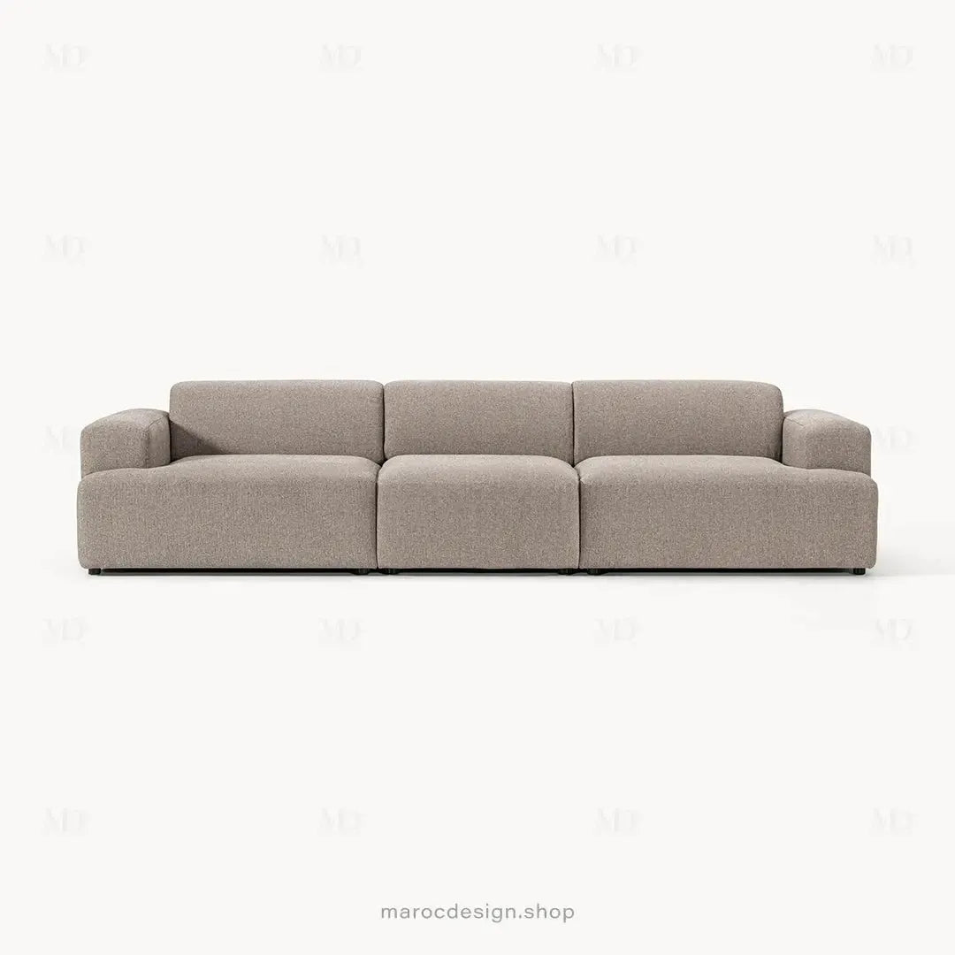 Canapé 3 Places Droit MELVANA – Grège | Maroc Design-canapé, fauteil, Pouf, Meridienne-Maroc Design-Sans Pouf-Maroc Design