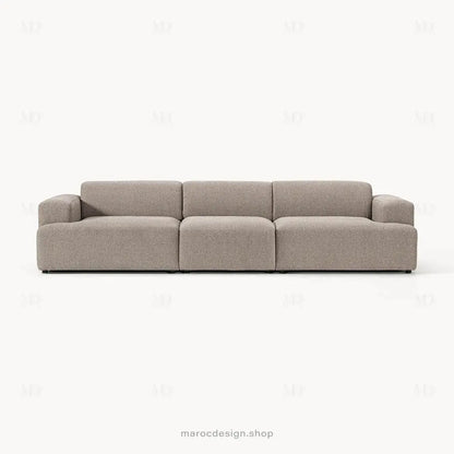 Canapé 3 Places Droit MELVANA – Grège | Maroc Design-canapé, fauteil, Pouf, Meridienne-Maroc Design-Sans Pouf-Maroc Design
