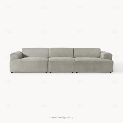Canapé 3 Places Droit MELVANA – Gris | Maroc Design-canapé, fauteil, Pouf, Meridienne-Maroc Design-Sans Pouf-Maroc Design