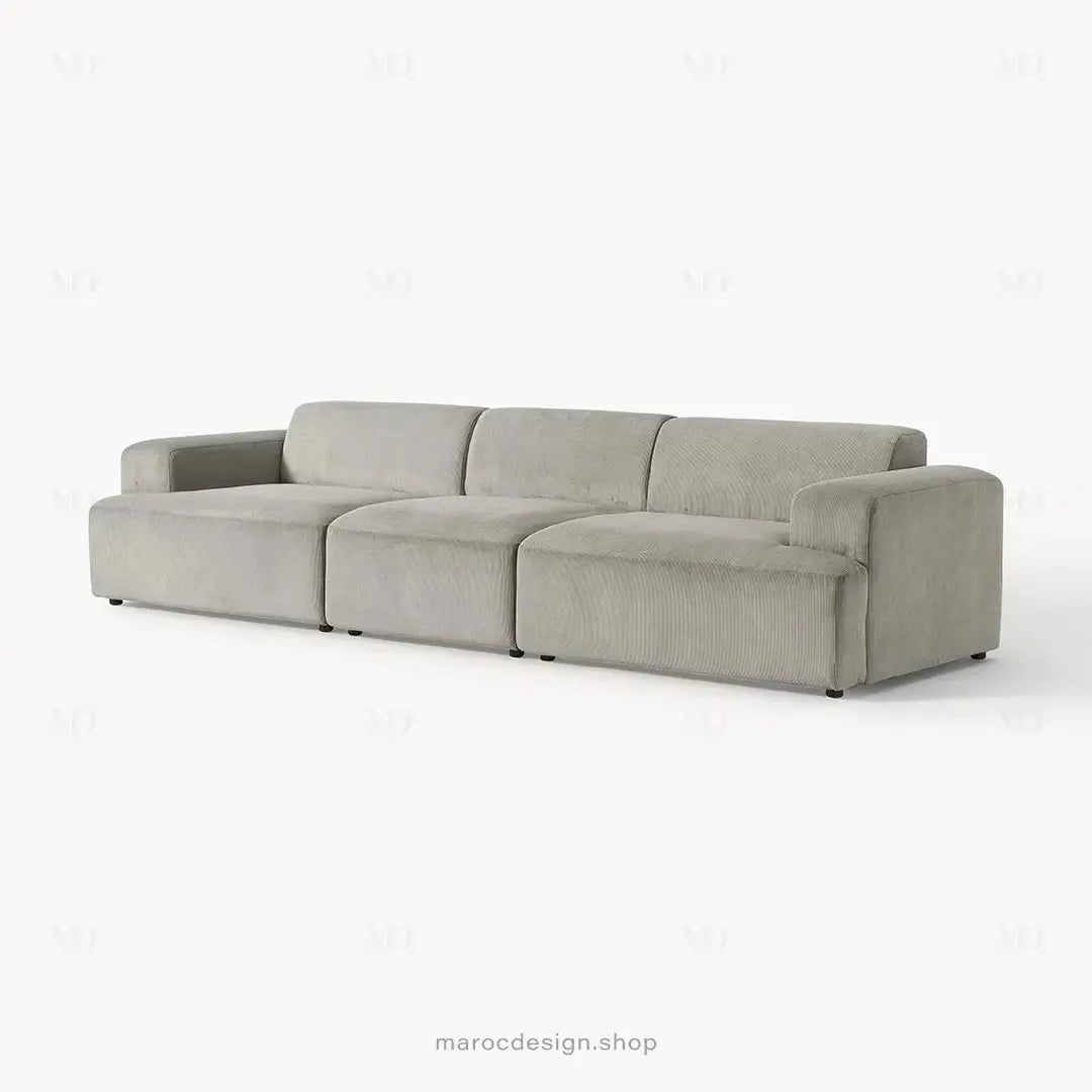 Canapé 3 Places Droit MELVANA – Gris | Maroc Design-canapé, fauteil, Pouf, Meridienne-Maroc Design-Sans Pouf-Maroc Design