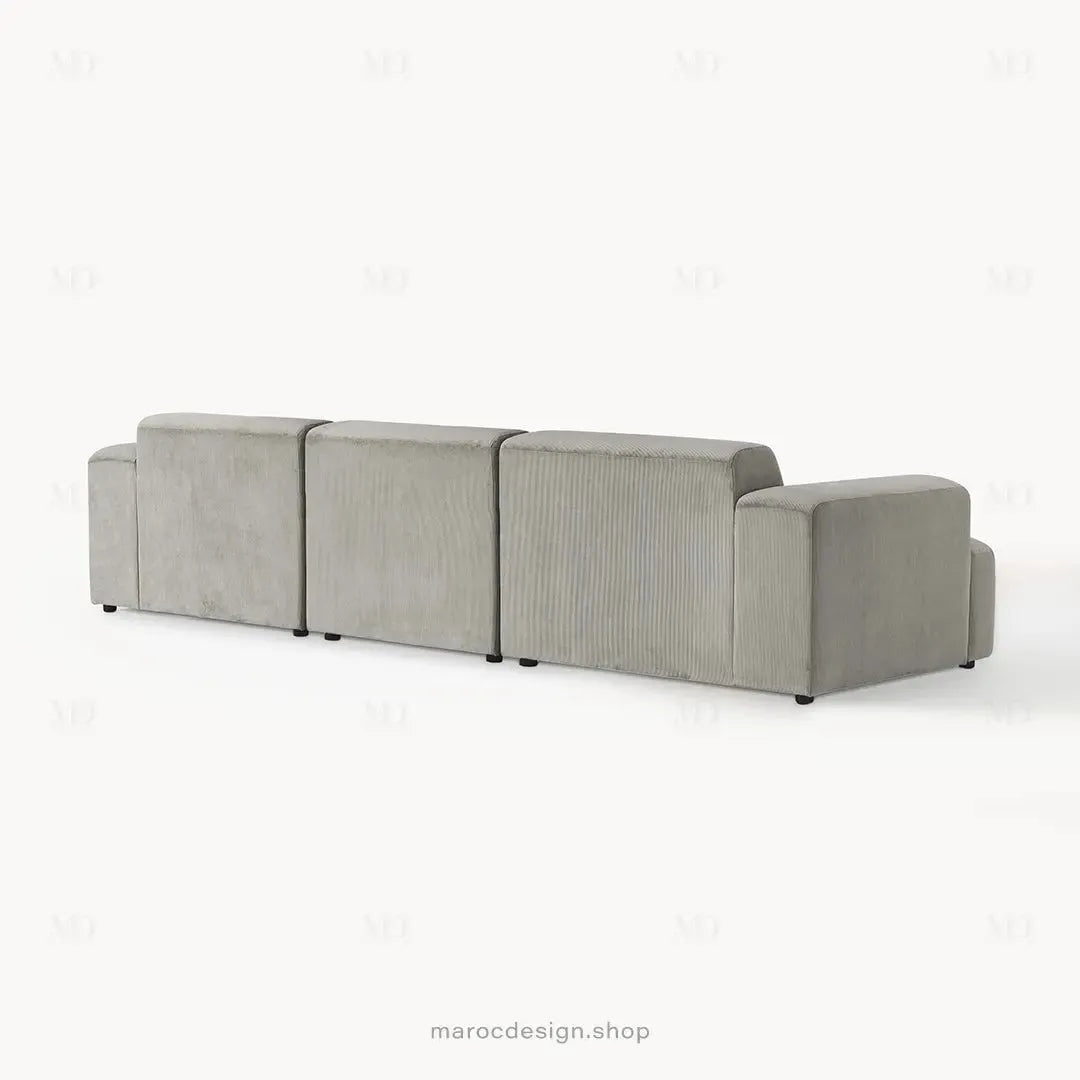 Canapé 3 Places Droit MELVANA – Gris | Maroc Design-canapé, fauteil, Pouf, Meridienne-Maroc Design-Sans Pouf-Maroc Design