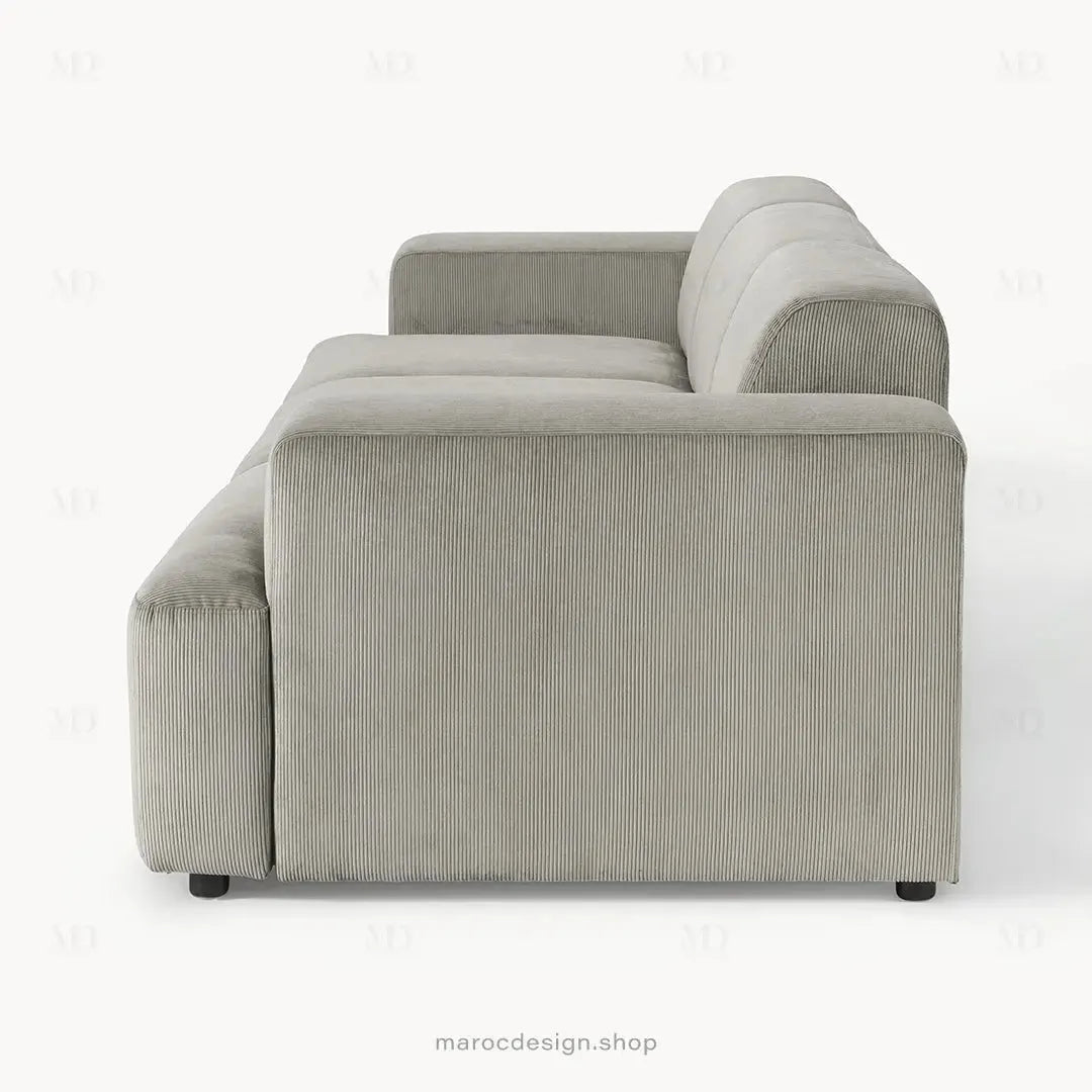 Canapé 3 Places Droit MELVANA – Gris | Maroc Design-canapé, fauteil, Pouf, Meridienne-Maroc Design-Sans Pouf-Maroc Design