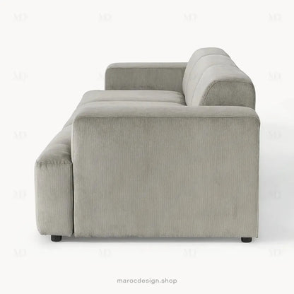 Canapé 3 Places Droit MELVANA – Gris | Maroc Design-canapé, fauteil, Pouf, Meridienne-Maroc Design-Sans Pouf-Maroc Design