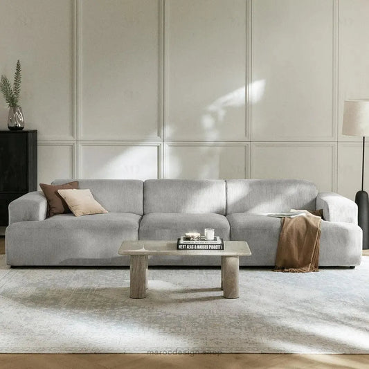 Canapé 3 Places Droit MELVANA – Gris | Maroc Design-canapé, fauteil, Pouf, Meridienne-Maroc Design-Sans Pouf-Maroc Design