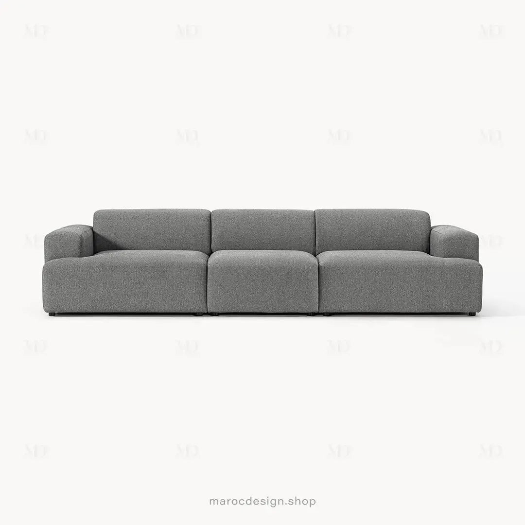 Canapé 3 Places Droit MELVANA – Gris Souris | Élégance & Confort | Maroc Design-canapé, fauteil, Pouf, Meridienne-Maroc Design-Sans Pouf-Maroc Design