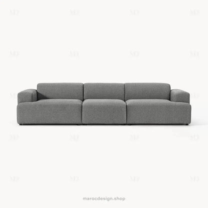 Canapé 3 Places Droit MELVANA – Gris Souris | Élégance & Confort | Maroc Design-canapé, fauteil, Pouf, Meridienne-Maroc Design-Sans Pouf-Maroc Design