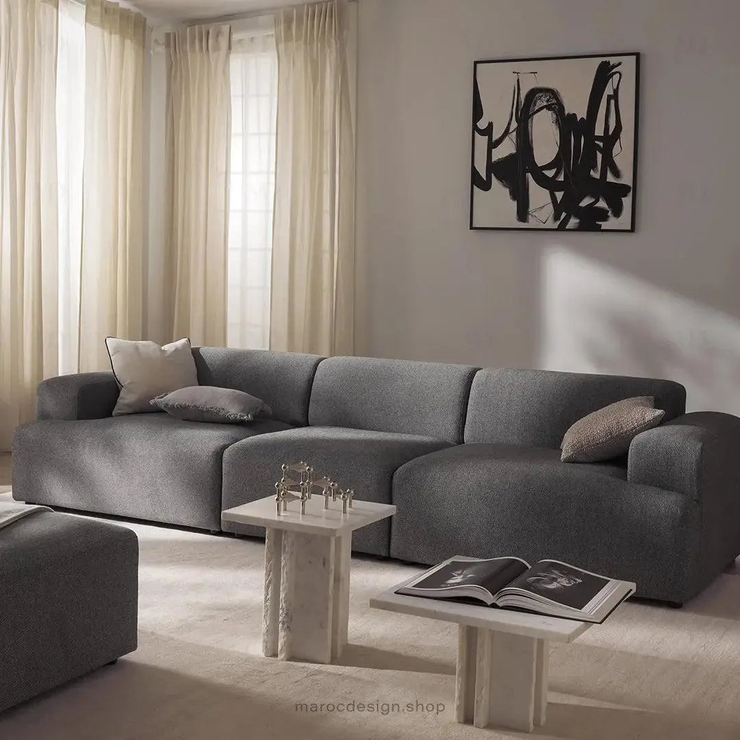 Canapé 3 Places Droit MELVANA – Gris Souris | Élégance & Confort | Maroc Design-canapé, fauteil, Pouf, Meridienne-Maroc Design-Sans Pouf-Maroc Design