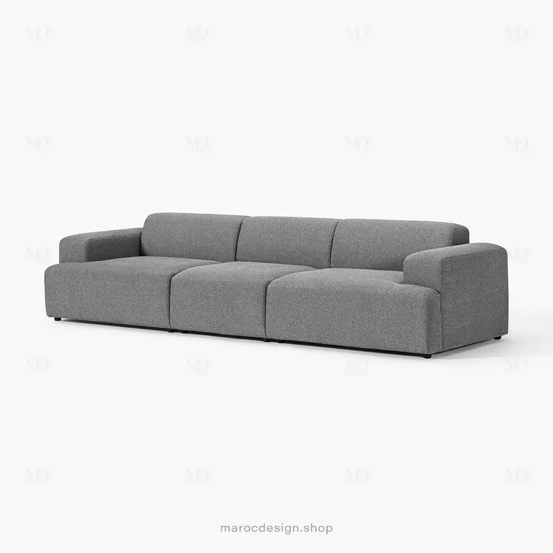 Canapé 3 Places Droit MELVANA – Gris Souris | Élégance & Confort | Maroc Design-canapé, fauteil, Pouf, Meridienne-Maroc Design-Sans Pouf-Maroc Design