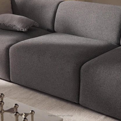 Canapé 3 Places Droit MELVANA – Gris Souris | Élégance & Confort | Maroc Design-canapé, fauteil, Pouf, Meridienne-Maroc Design-Sans Pouf-Maroc Design