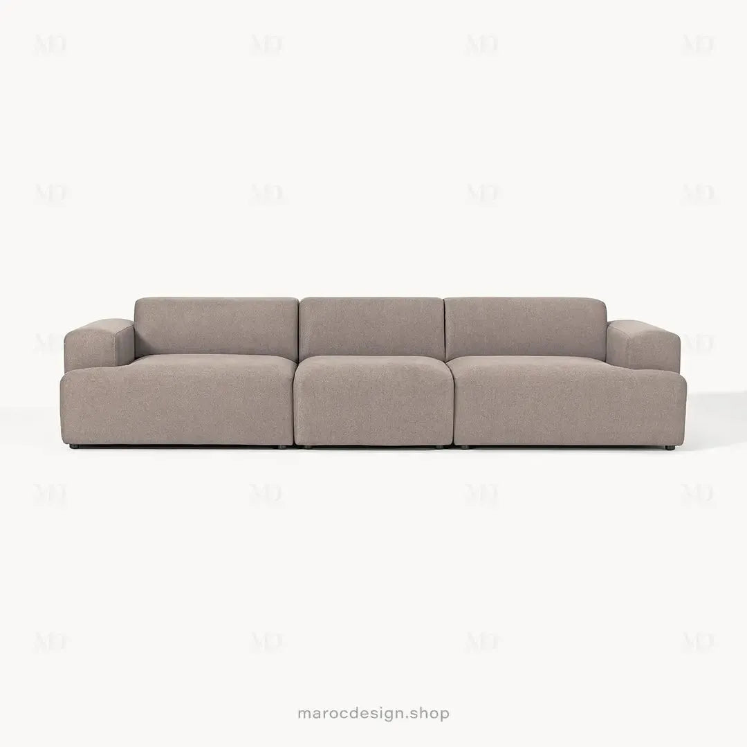 Canapé 3 Places Droit MELVANA – Taupe | Maroc Design-canapé, fauteil, Pouf, Meridienne-Maroc Design-Sans Pouf-Maroc Design