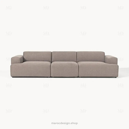 Canapé 3 Places Droit MELVANA – Taupe | Maroc Design-canapé, fauteil, Pouf, Meridienne-Maroc Design-Sans Pouf-Maroc Design
