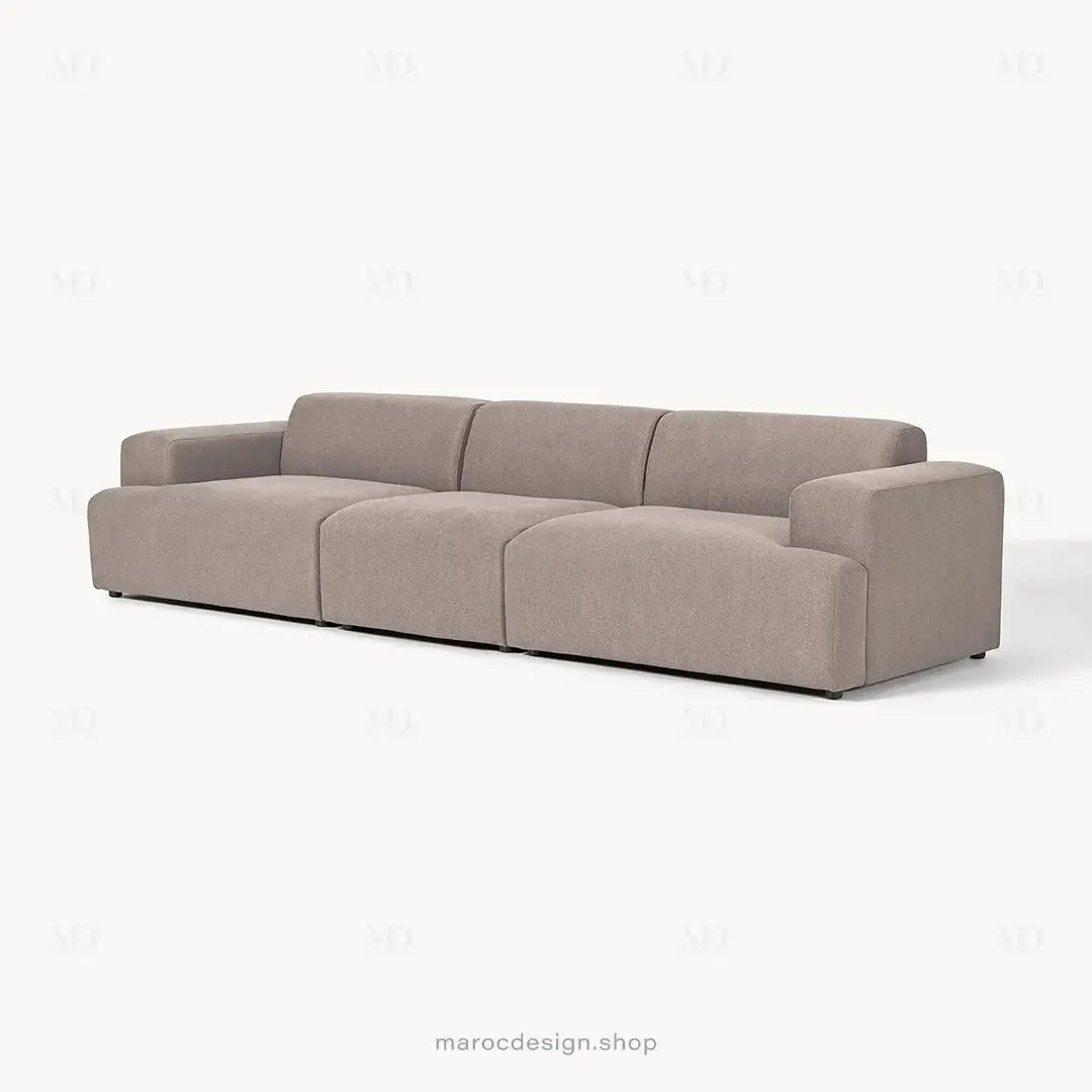 Canapé 3 Places Droit MELVANA – Taupe | Maroc Design-canapé, fauteil, Pouf, Meridienne-Maroc Design-Sans Pouf-Maroc Design