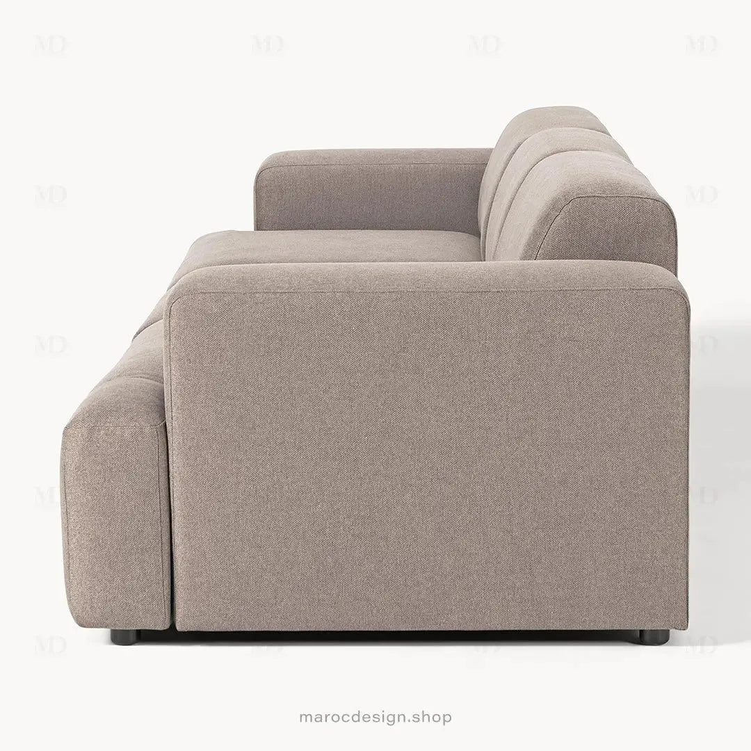 Canapé 3 Places Droit MELVANA – Taupe | Maroc Design-canapé, fauteil, Pouf, Meridienne-Maroc Design-Sans Pouf-Maroc Design