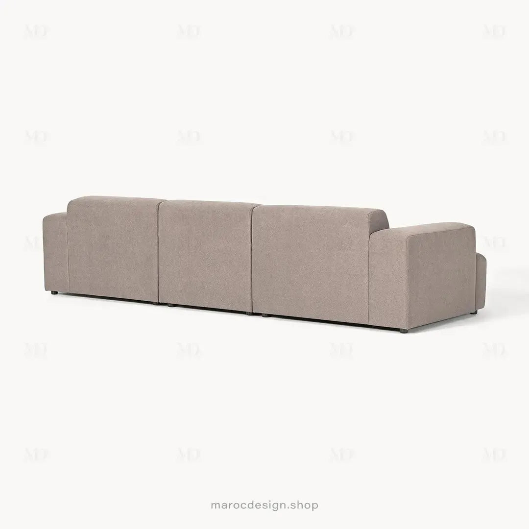 Canapé 3 Places Droit MELVANA – Taupe | Maroc Design-canapé, fauteil, Pouf, Meridienne-Maroc Design-Sans Pouf-Maroc Design
