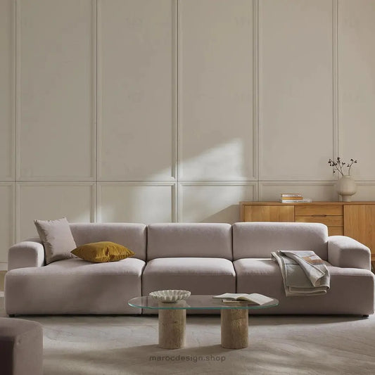 Canapé 3 Places Droit MELVANA – Taupe | Maroc Design-canapé, fauteil, Pouf, Meridienne-Maroc Design-Sans Pouf-Maroc Design