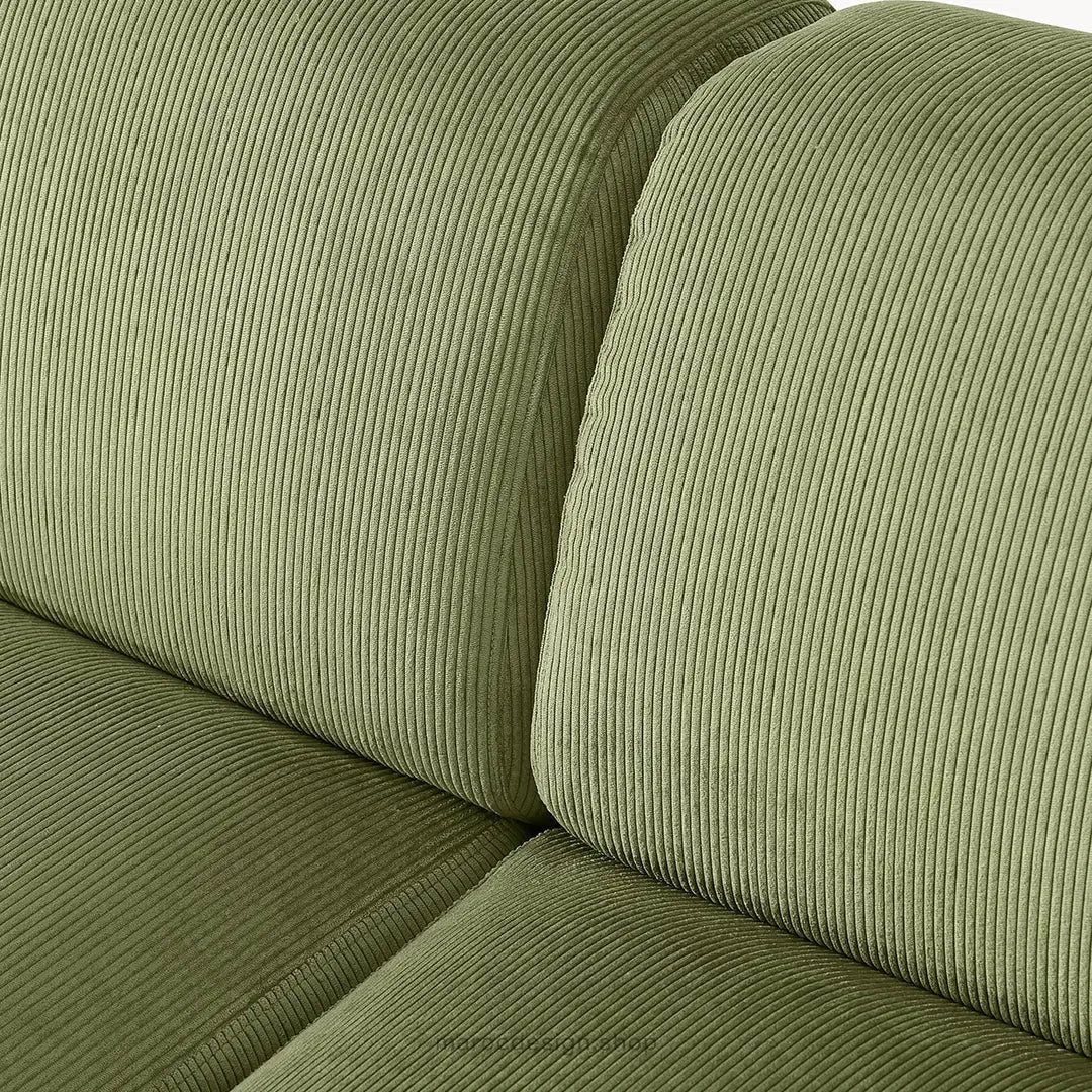 Canapé 3 Places Droit MELVANA – Vert Olive | Maroc Design-canapé, fauteil, Pouf, Meridienne-Maroc Design-Sans Pouf-Maroc Design