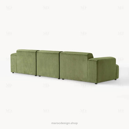 Canapé 3 Places Droit MELVANA – Vert Olive | Maroc Design-canapé, fauteil, Pouf, Meridienne-Maroc Design-Sans Pouf-Maroc Design