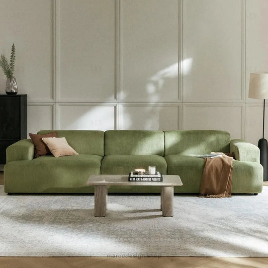 Canapé 3 Places Droit MELVANA – Vert Olive | Maroc Design-canapé, fauteil, Pouf, Meridienne-Maroc Design-Sans Pouf-Maroc Design