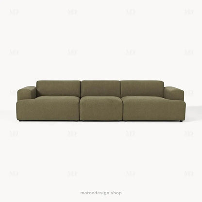 Canapé 3 Places Droit MELVANA – Vert Solitaire | Maroc Design-canapé, fauteil, Pouf, Meridienne-Maroc Design-Sans Pouf-Maroc Design