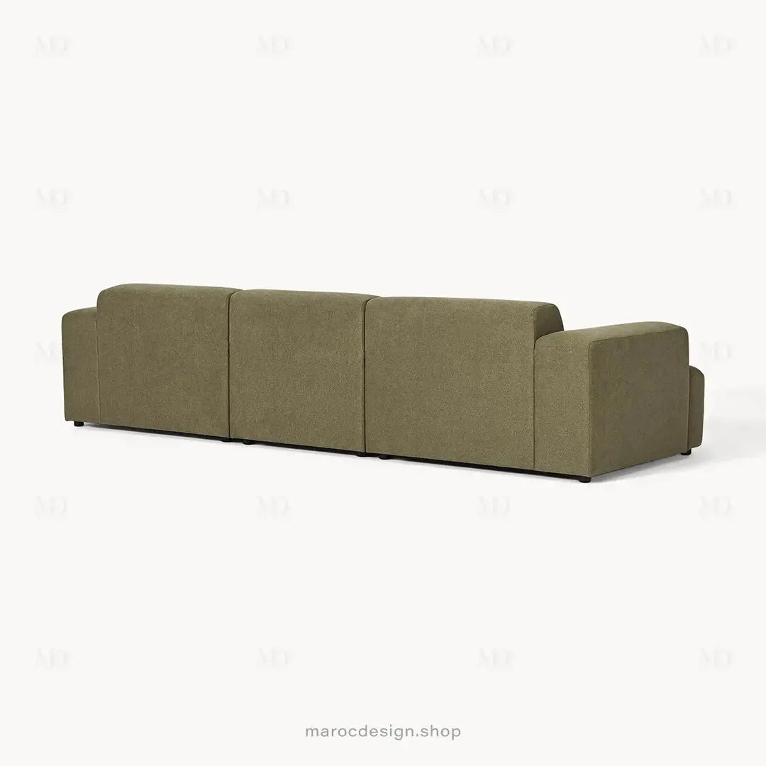 Canapé 3 Places Droit MELVANA – Vert Solitaire | Maroc Design-canapé, fauteil, Pouf, Meridienne-Maroc Design-Sans Pouf-Maroc Design