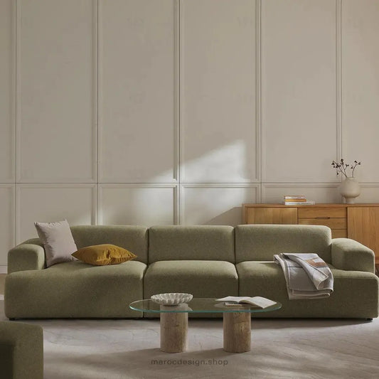 Canapé 3 Places Droit MELVANA – Vert Solitaire | Maroc Design-canapé, fauteil, Pouf, Meridienne-Maroc Design-Sans Pouf-Maroc Design