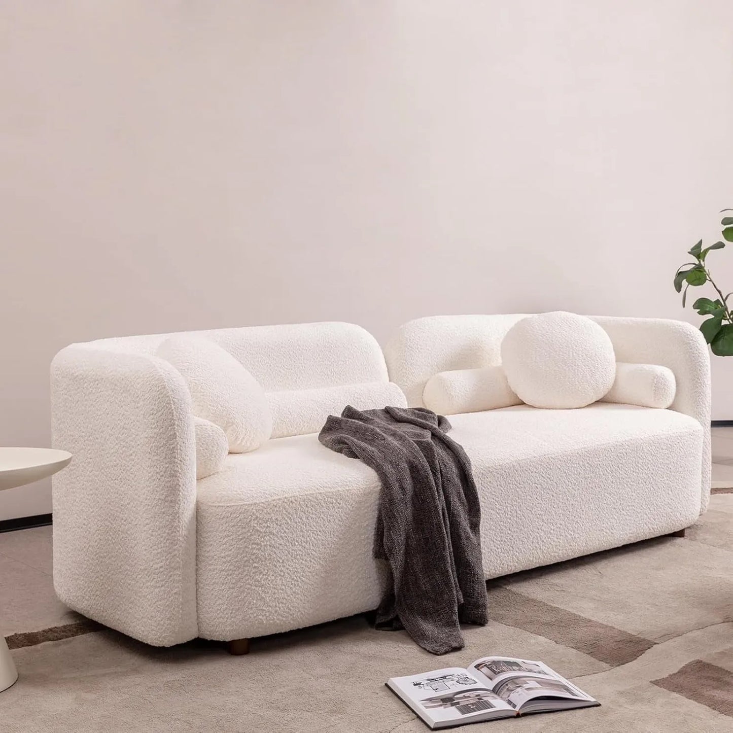 Canapé DIZER Maroc Design – Canapé Moderne en Tissu Bouclette Blanc pour Salon Élégant et Confortable | Maroc Design-canapé, fauteil, Meridienne,-Maroc Design-180cm-Maroc Design