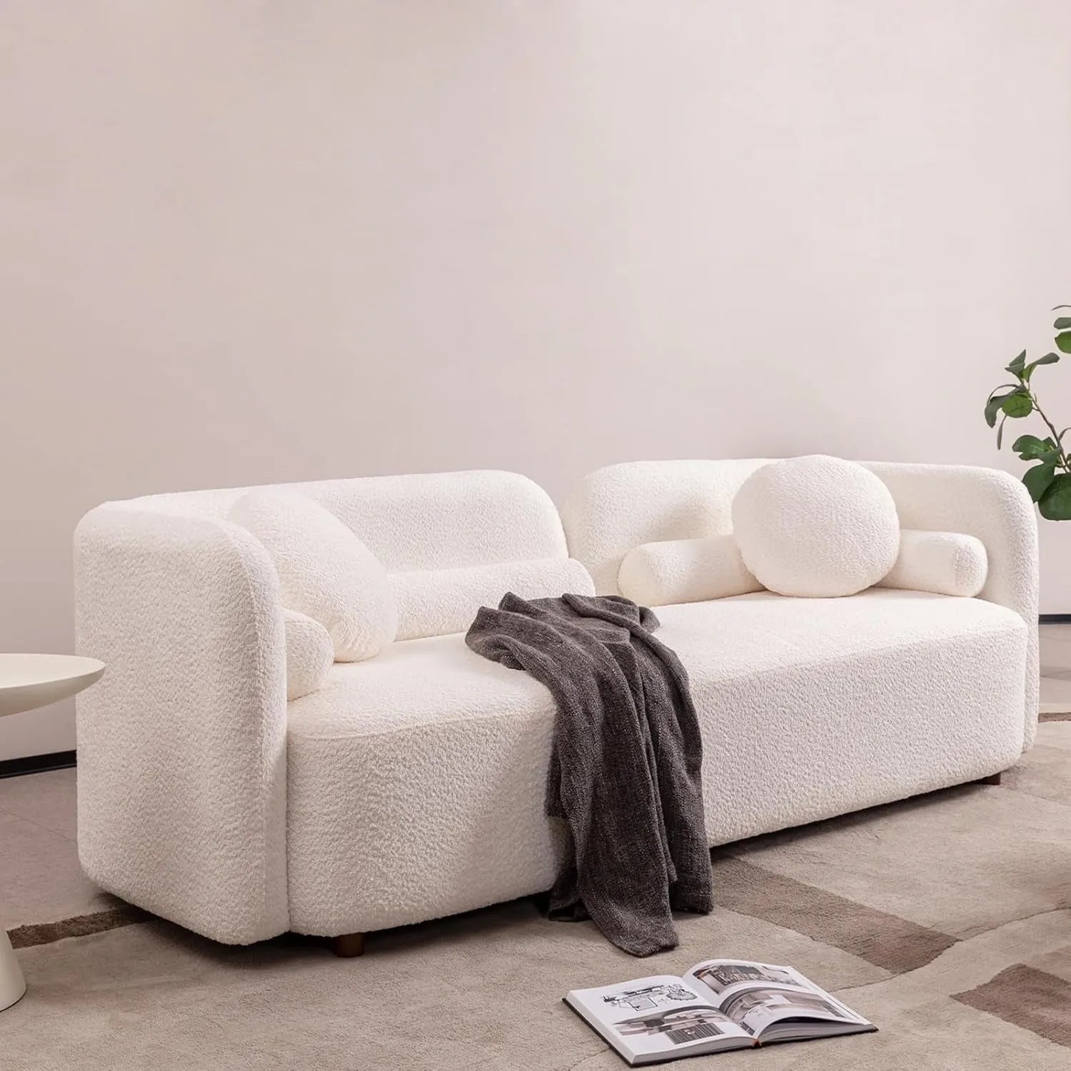 Canapé DIZER Maroc Design – Canapé Moderne en Tissu Bouclette Blanc pour Salon Élégant et Confortable | Maroc Design-canapé, fauteil, Meridienne,-Maroc Design-180cm-Maroc Design