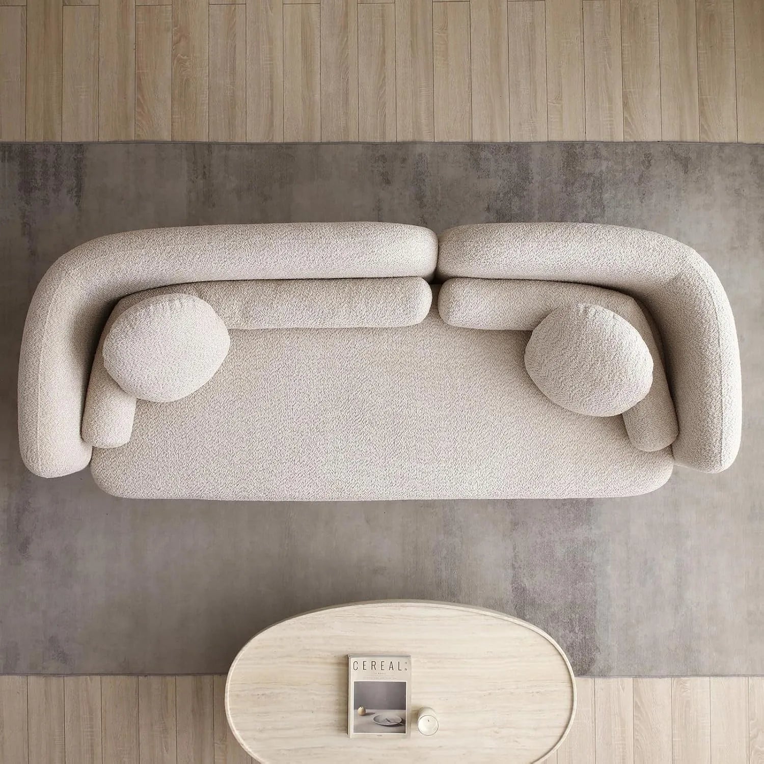 Canapé DIZER Maroc Design – Canapé Moderne en Tissu Bouclette Blanc pour Salon Élégant et Confortable | Maroc Design-canapé, fauteil, Meridienne,-Maroc Design-180cm-Maroc Design