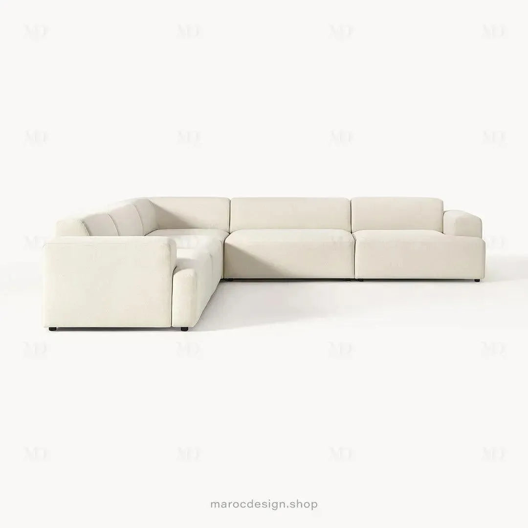 Canapé L MELVANA 5 PLACES XXL Blanc Crème – Modulable | Maroc Design-canapé, fauteil, Pouf, Meridienne-Maroc Design-Maroc Design