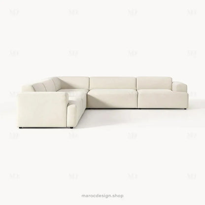 Canapé L MELVANA 5 PLACES XXL Blanc Crème – Modulable | Maroc Design-canapé, fauteil, Pouf, Meridienne-Maroc Design-Maroc Design