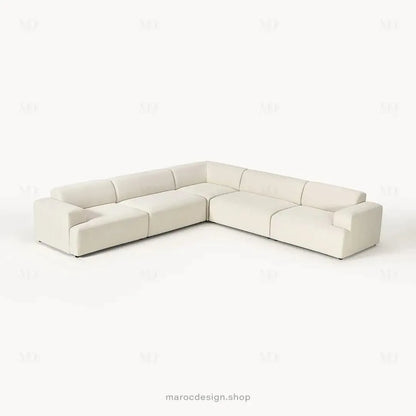 Canapé L MELVANA 5 PLACES XXL Blanc Crème – Modulable | Maroc Design-canapé, fauteil, Pouf, Meridienne-Maroc Design-Maroc Design