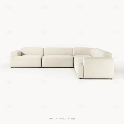 Canapé L MELVANA 5 PLACES XXL Blanc Crème – Modulable | Maroc Design-canapé, fauteil, Pouf, Meridienne-Maroc Design-Maroc Design