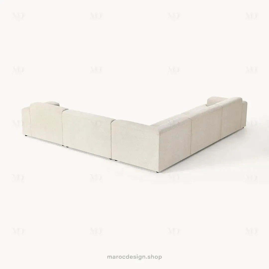 Canapé MELVANA 5 PLACES XXL Blanc-Cassé – Confort et Élégance | Maroc Design-canapé, fauteil, Pouf, Meridienne-Maroc Design-Maroc Design