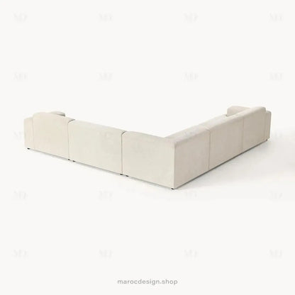 Canapé MELVANA 5 PLACES XXL Blanc-Cassé – Confort et Élégance | Maroc Design-canapé, fauteil, Pouf, Meridienne-Maroc Design-Maroc Design