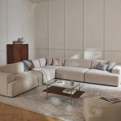 Canapé MELVANA 5 PLACES XXL Blanc-Cassé – Confort et Élégance | Maroc Design-canapé, fauteil, Pouf, Meridienne-Maroc Design-Maroc Design