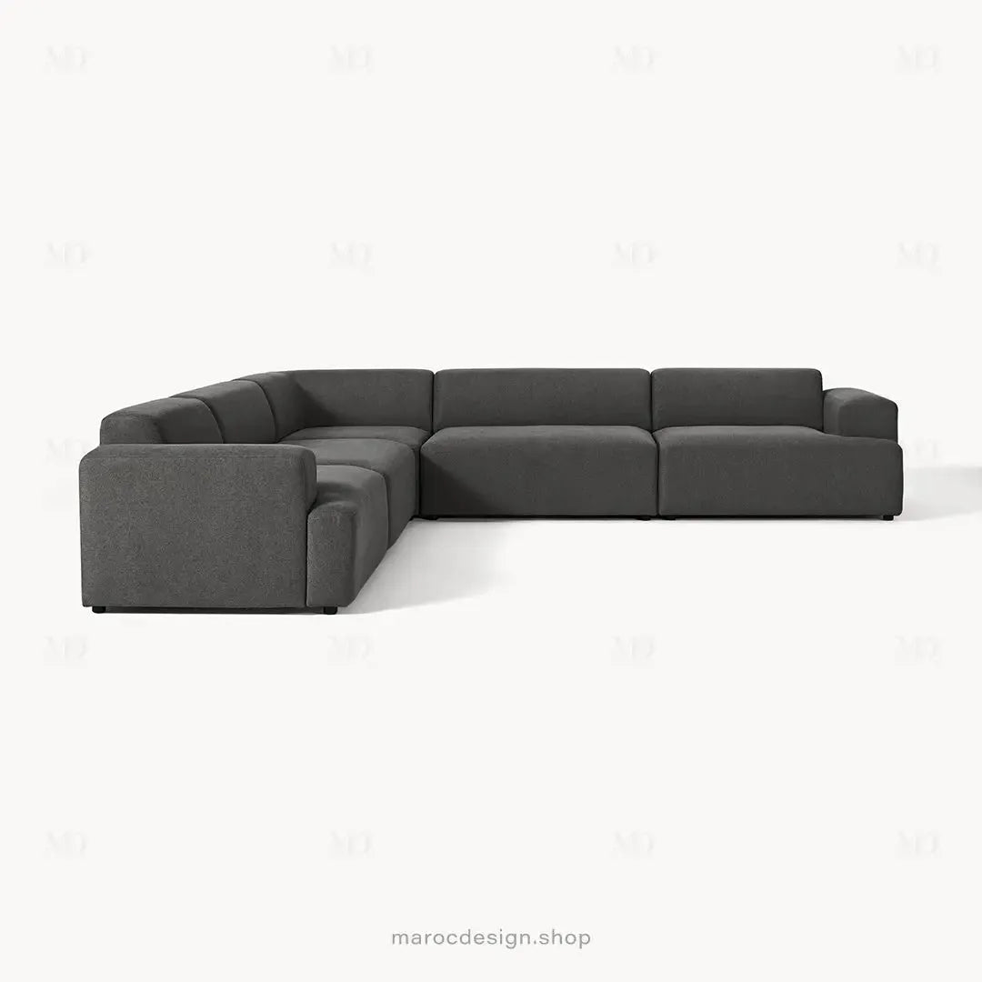 Canapé MELVANA XXL 5 Places Gris Anthracite – Mobilité et Confort | Maroc Design-canapé, fauteil, Pouf, Meridienne-Maroc Design-Maroc Design