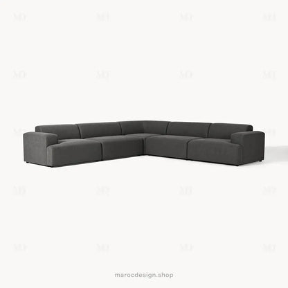 Canapé MELVANA XXL 5 Places Gris Anthracite – Mobilité et Confort | Maroc Design-canapé, fauteil, Pouf, Meridienne-Maroc Design-Maroc Design