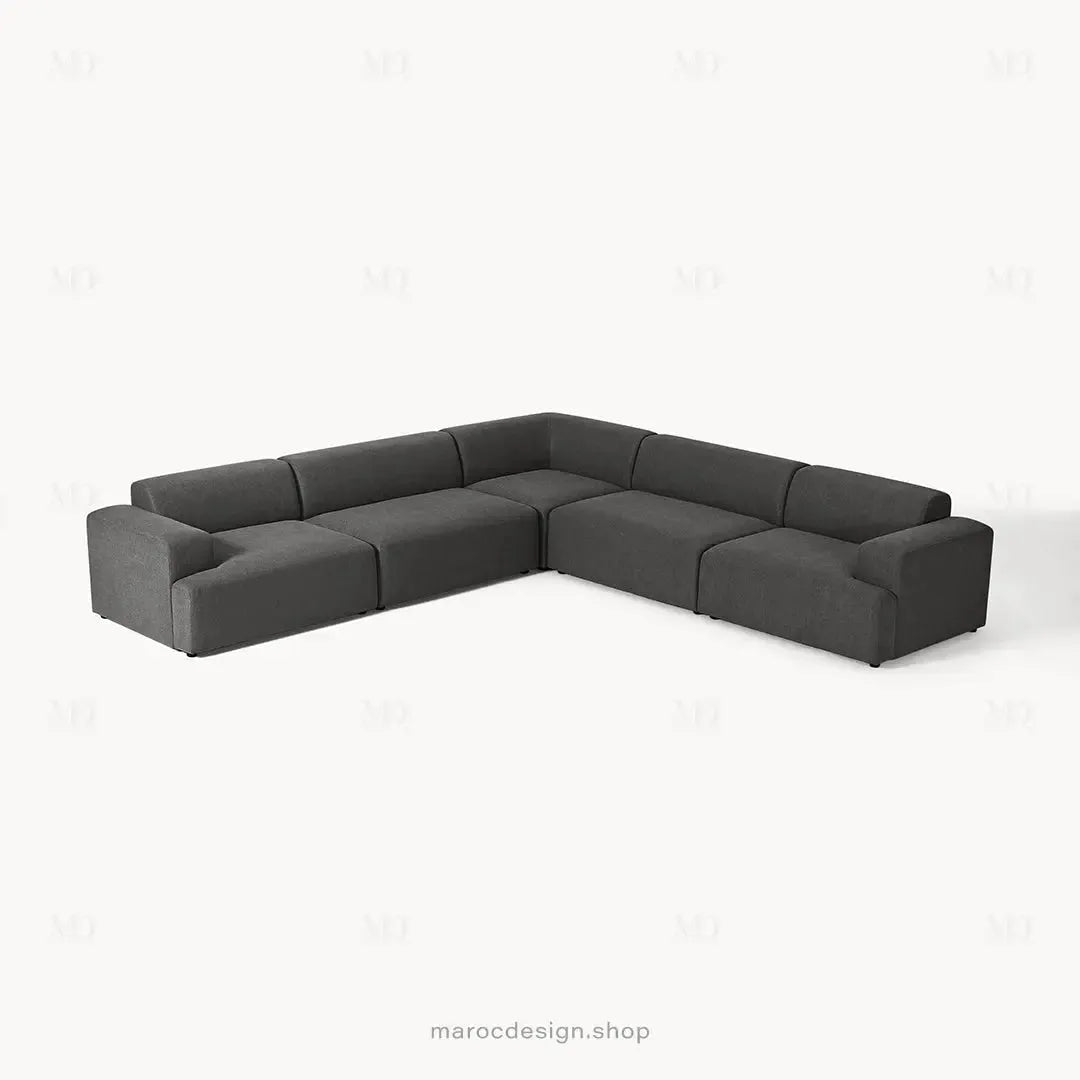 Canapé MELVANA XXL 5 Places Gris Anthracite – Mobilité et Confort | Maroc Design-canapé, fauteil, Pouf, Meridienne-Maroc Design-Maroc Design
