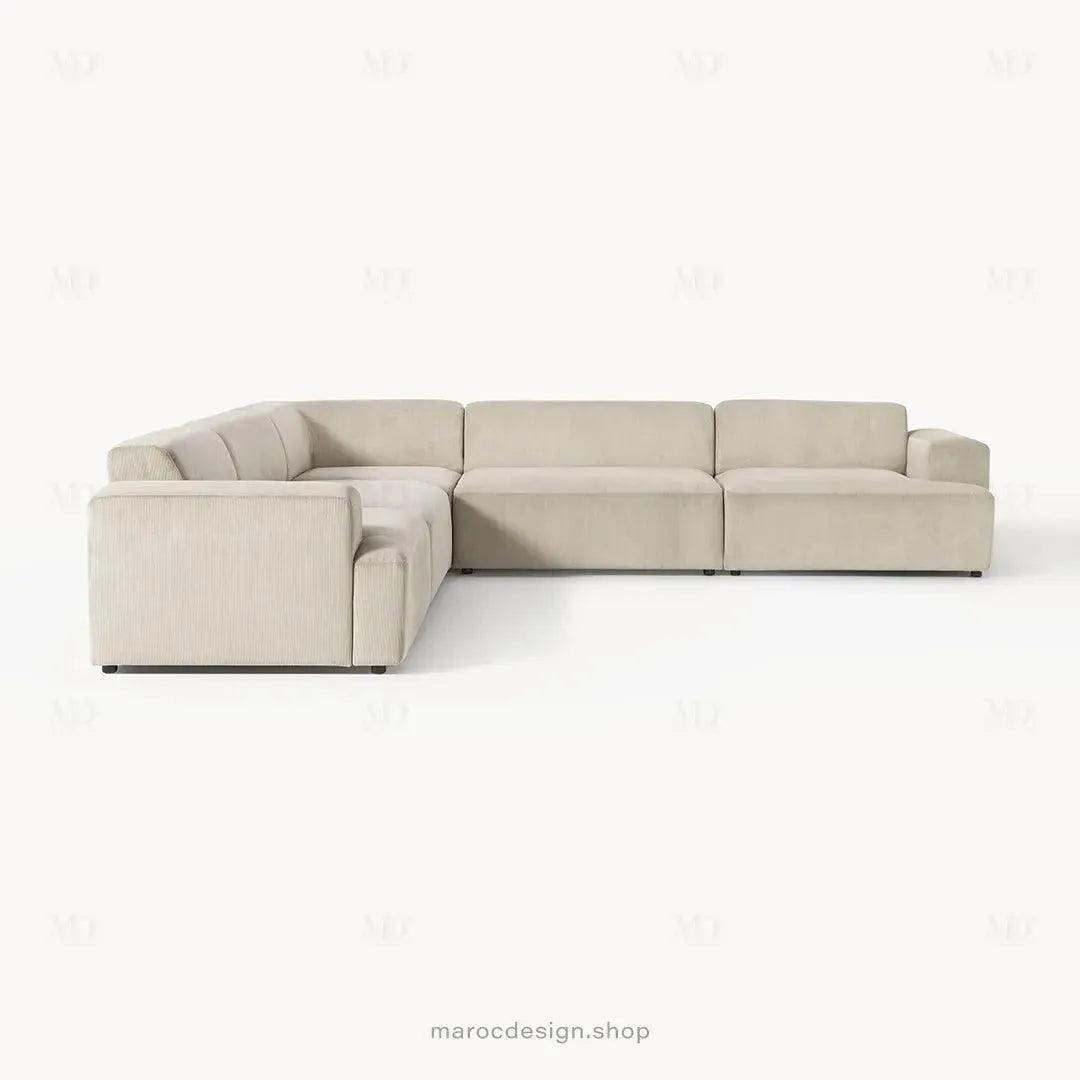 Canapé Melvana XXL 5 Places Beige – Confort et Design | Maroc Design-canapé, fauteil, Pouf, Meridienne-Maroc Design-Maroc Design