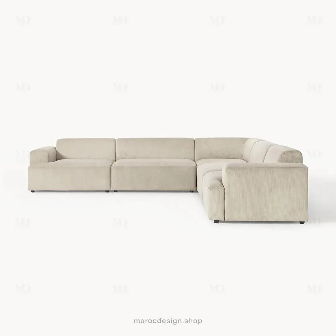 Canapé Melvana XXL 5 Places Beige – Confort et Design | Maroc Design-canapé, fauteil, Pouf, Meridienne-Maroc Design-Maroc Design
