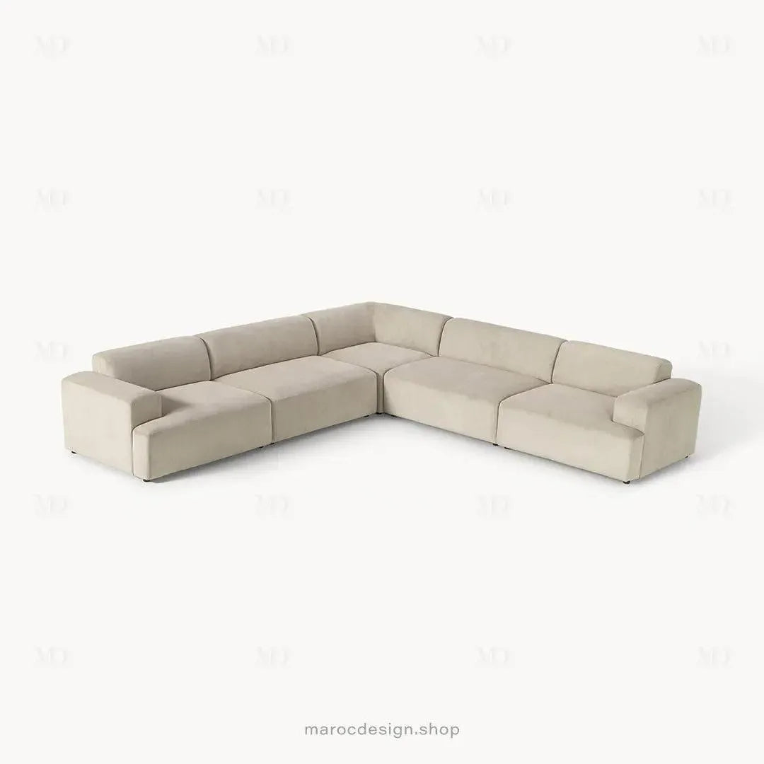 Canapé Melvana XXL 5 Places Beige – Confort et Design | Maroc Design-canapé, fauteil, Pouf, Meridienne-Maroc Design-Maroc Design