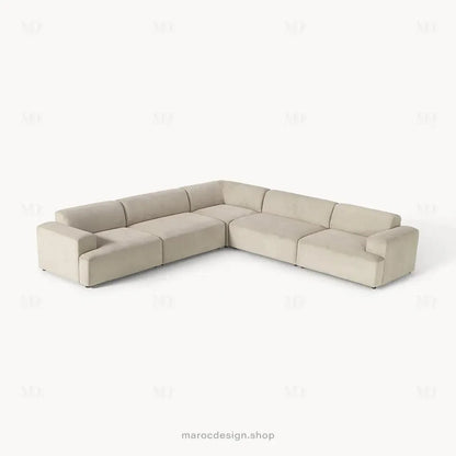 Canapé Melvana XXL 5 Places Beige – Confort et Design | Maroc Design-canapé, fauteil, Pouf, Meridienne-Maroc Design-Maroc Design