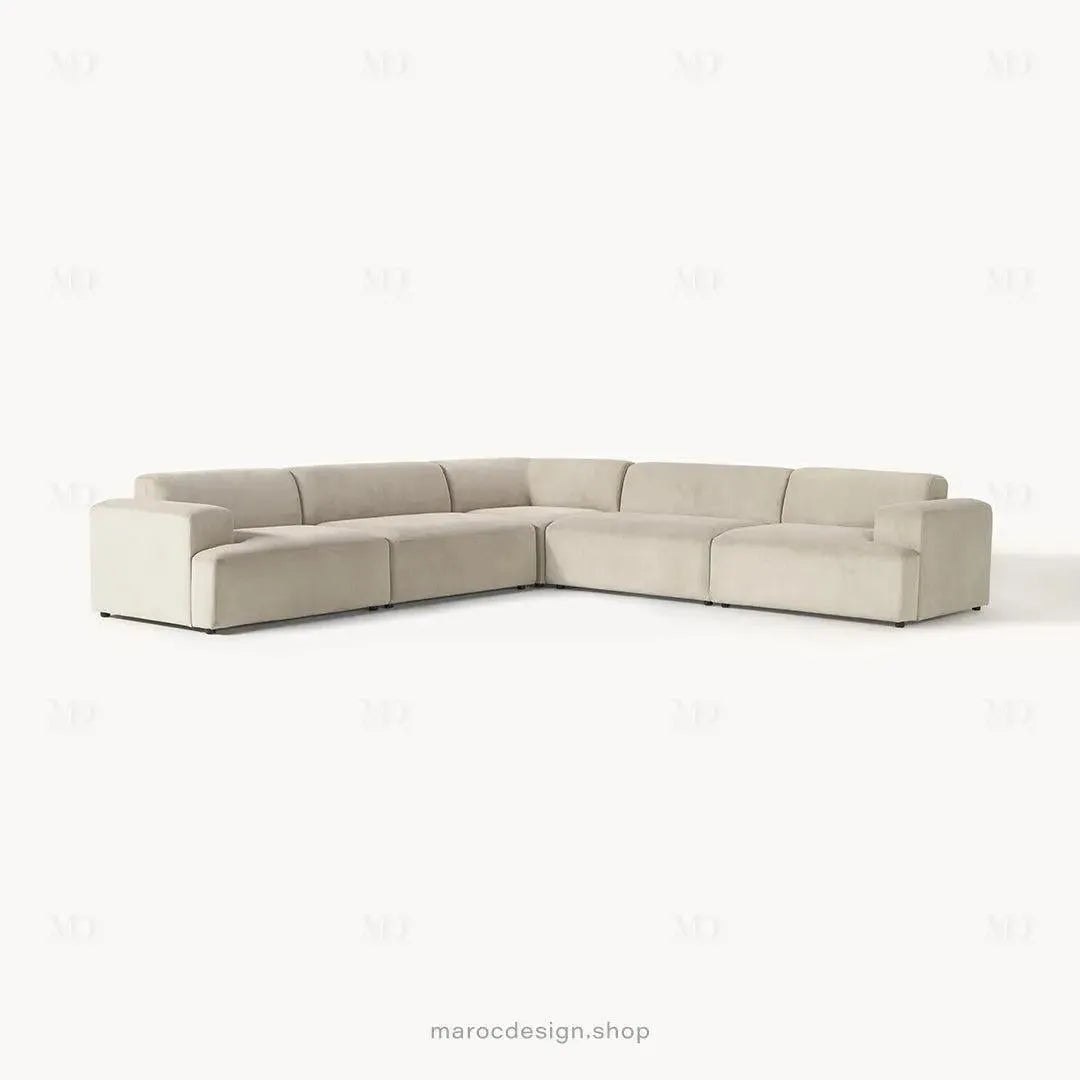 Canapé Melvana XXL 5 Places Beige – Confort et Design | Maroc Design-canapé, fauteil, Pouf, Meridienne-Maroc Design-Maroc Design