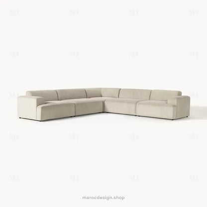 Canapé Melvana XXL 5 Places Beige – Confort et Design | Maroc Design-canapé, fauteil, Pouf, Meridienne-Maroc Design-Maroc Design