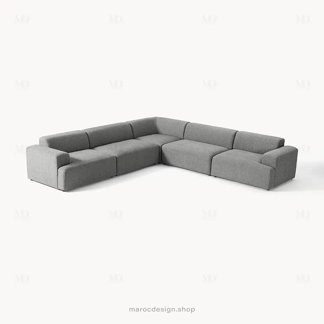 Canapé Melvana XXL 5 Places Gris Foncé – Confort Haute Densité | Maroc Design-canapé, fauteil, Pouf, Meridienne-Maroc Design-Maroc Design