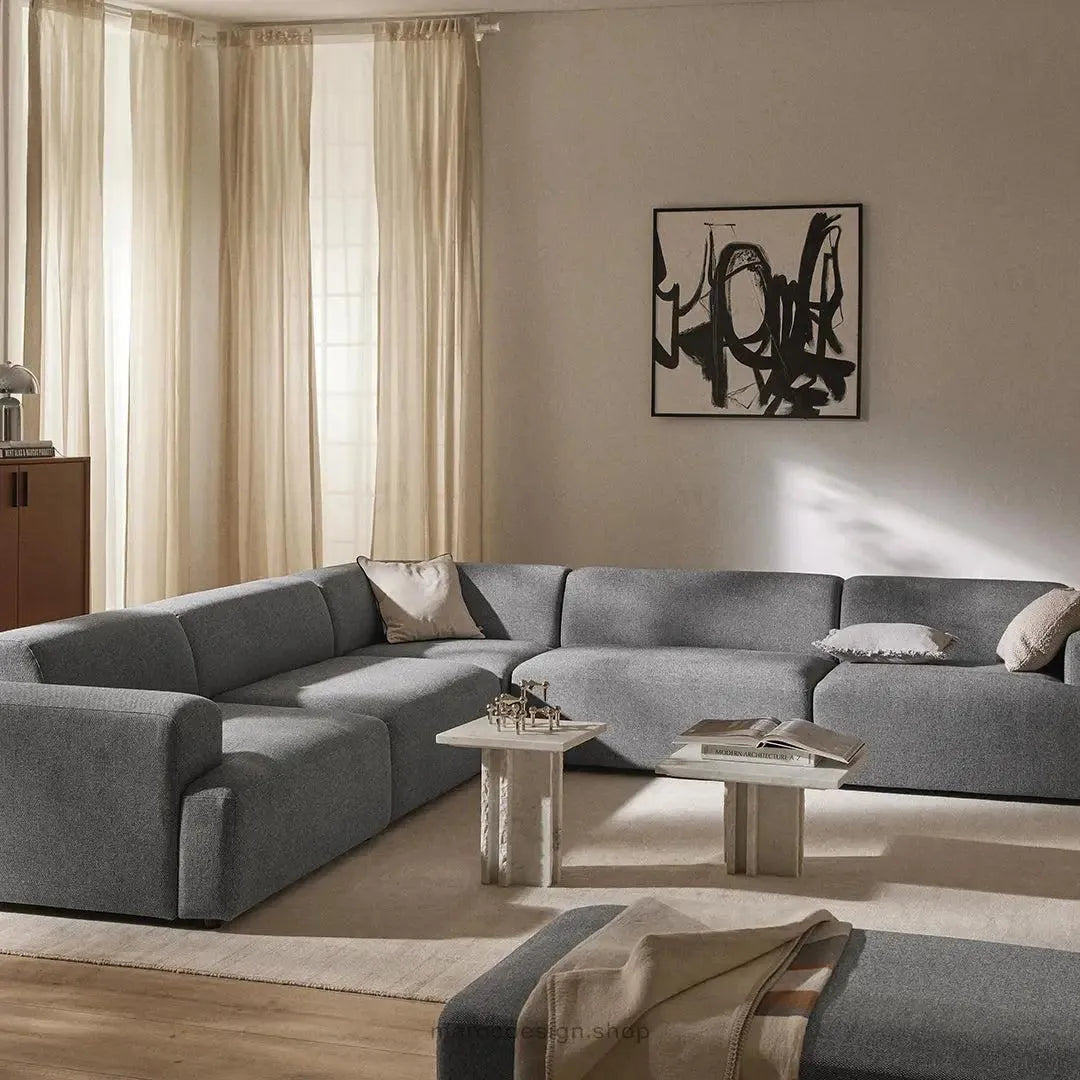 Canapé Melvana XXL 5 Places Gris Foncé – Confort Haute Densité | Maroc Design-canapé, fauteil, Pouf, Meridienne-Maroc Design-Maroc Design