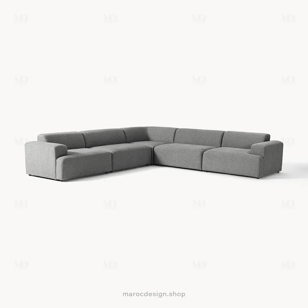 Canapé Melvana XXL 5 Places Gris Foncé – Confort Haute Densité | Maroc Design-canapé, fauteil, Pouf, Meridienne-Maroc Design-Maroc Design